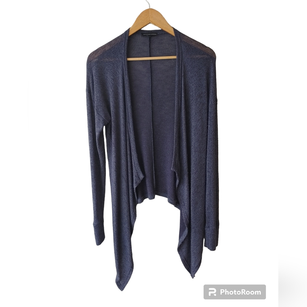 American Eagle Blue Open Front Lightweight Knit Long Sleeve Cardigan Size Large